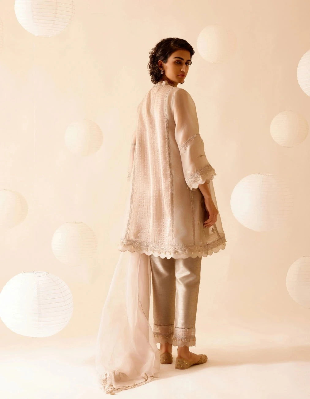 Bunka Farida Sand Kurta Set - Pallodstore