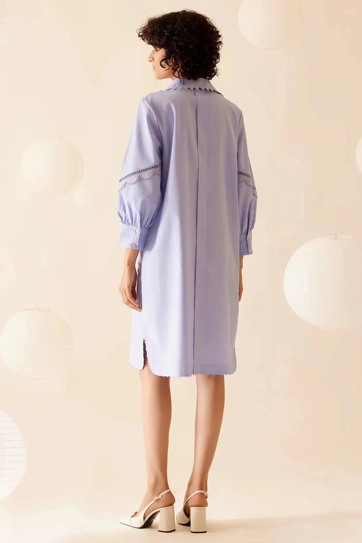 Bunka Isa Cotton Slub Blue Shirt Dress - Pallodstore