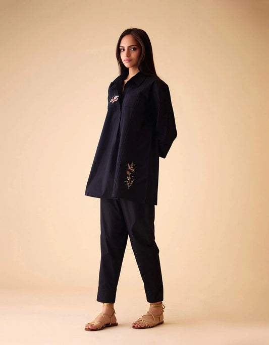 Bunka Neela Black Tunic Set - Pallodstore