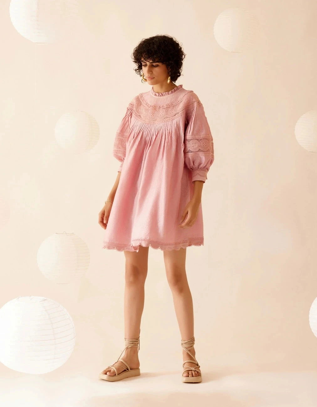 Bunka Pink Cotton Voile Lea Tunic - Pallodstore