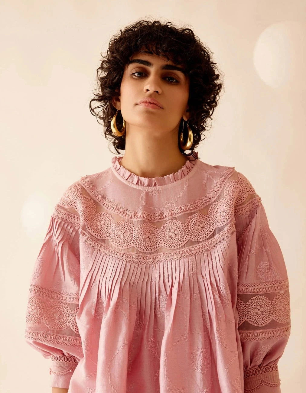 Bunka Pink Cotton Voile Lea Tunic - Pallodstore