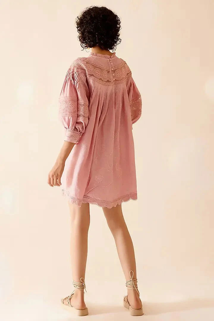Bunka Pink Cotton Voile Lea Tunic - Pallodstore