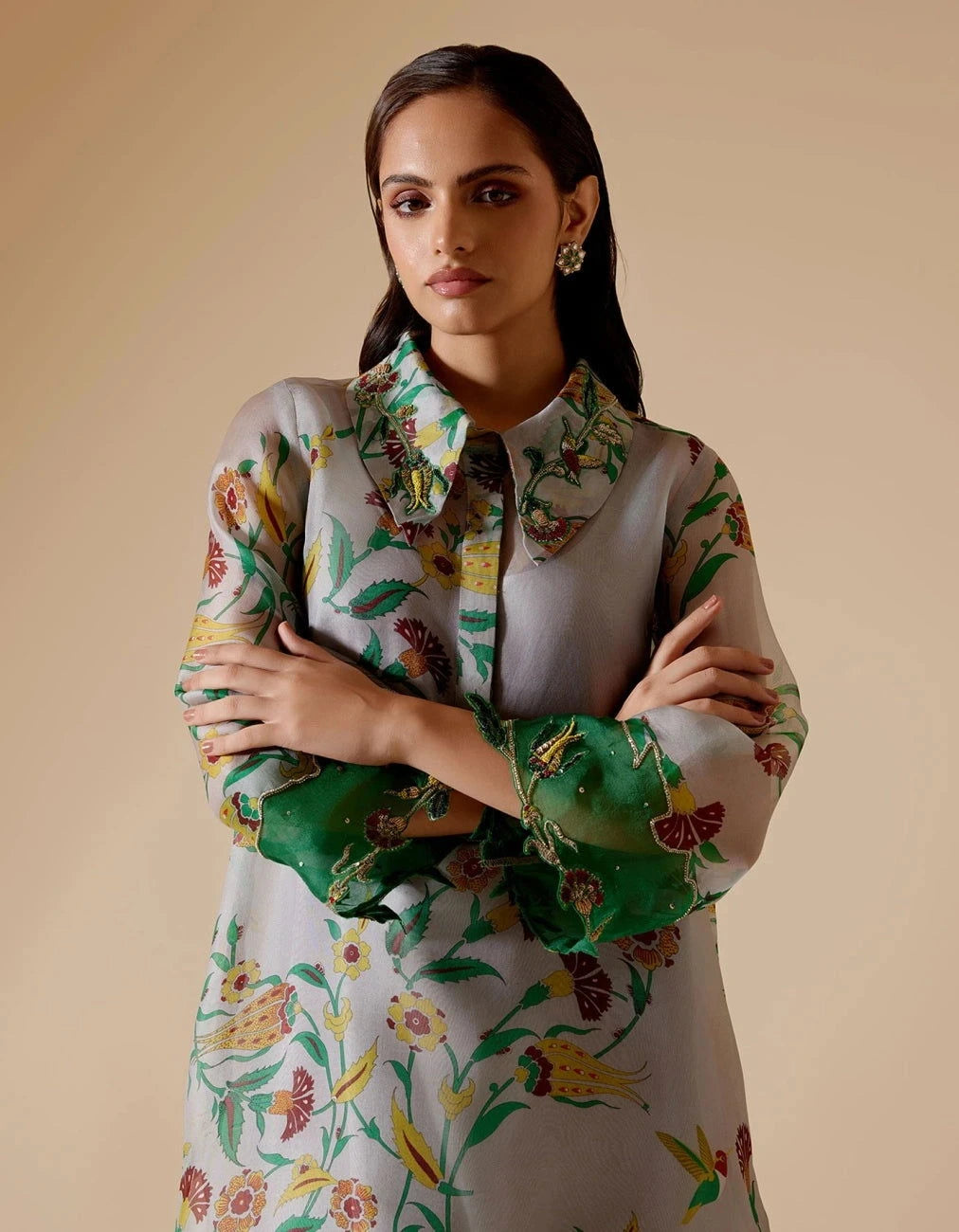 Bunka Tara Grey Printed Tunic Set - Pallodstore