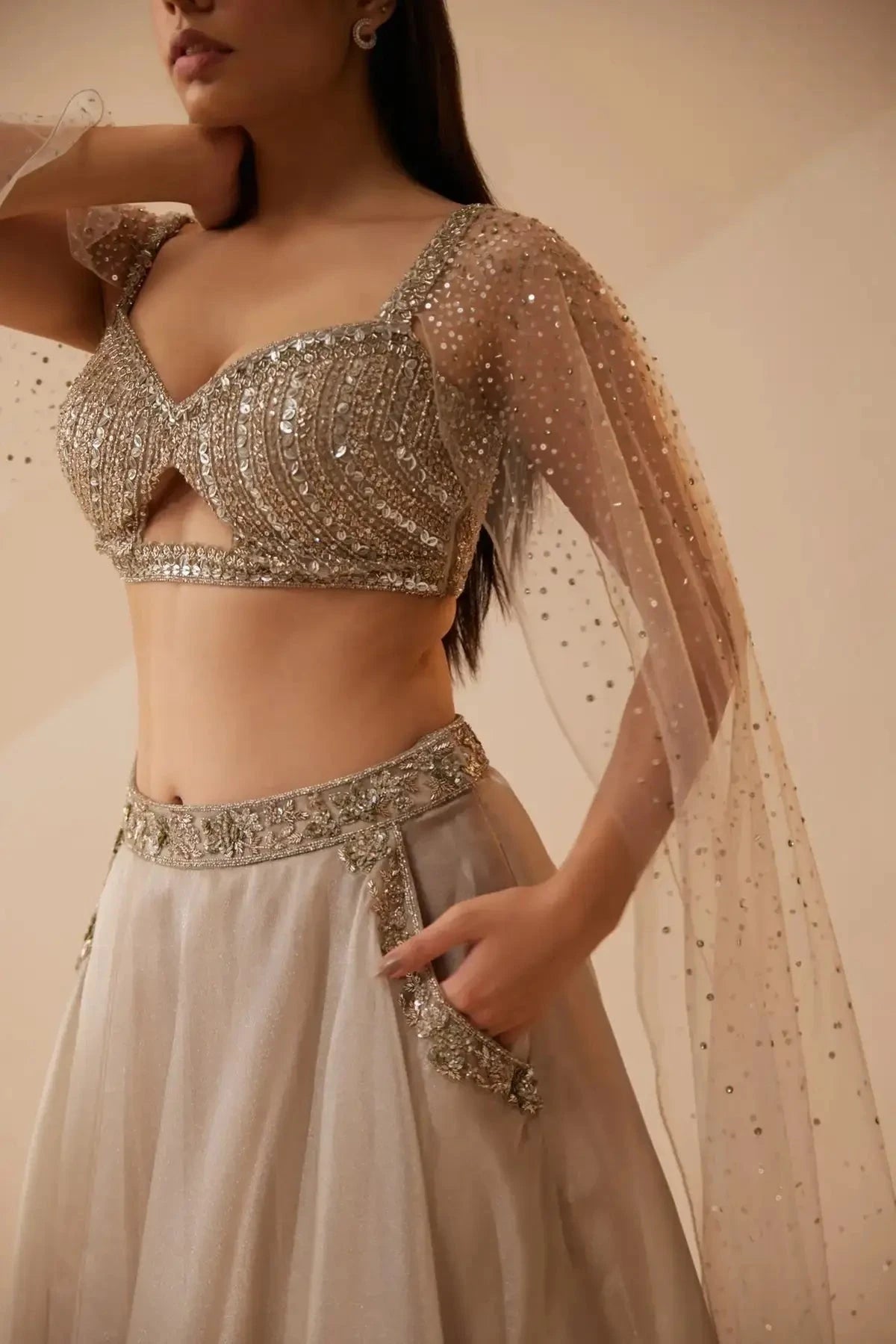 Champagne Gold Lehenga - Pallodstore