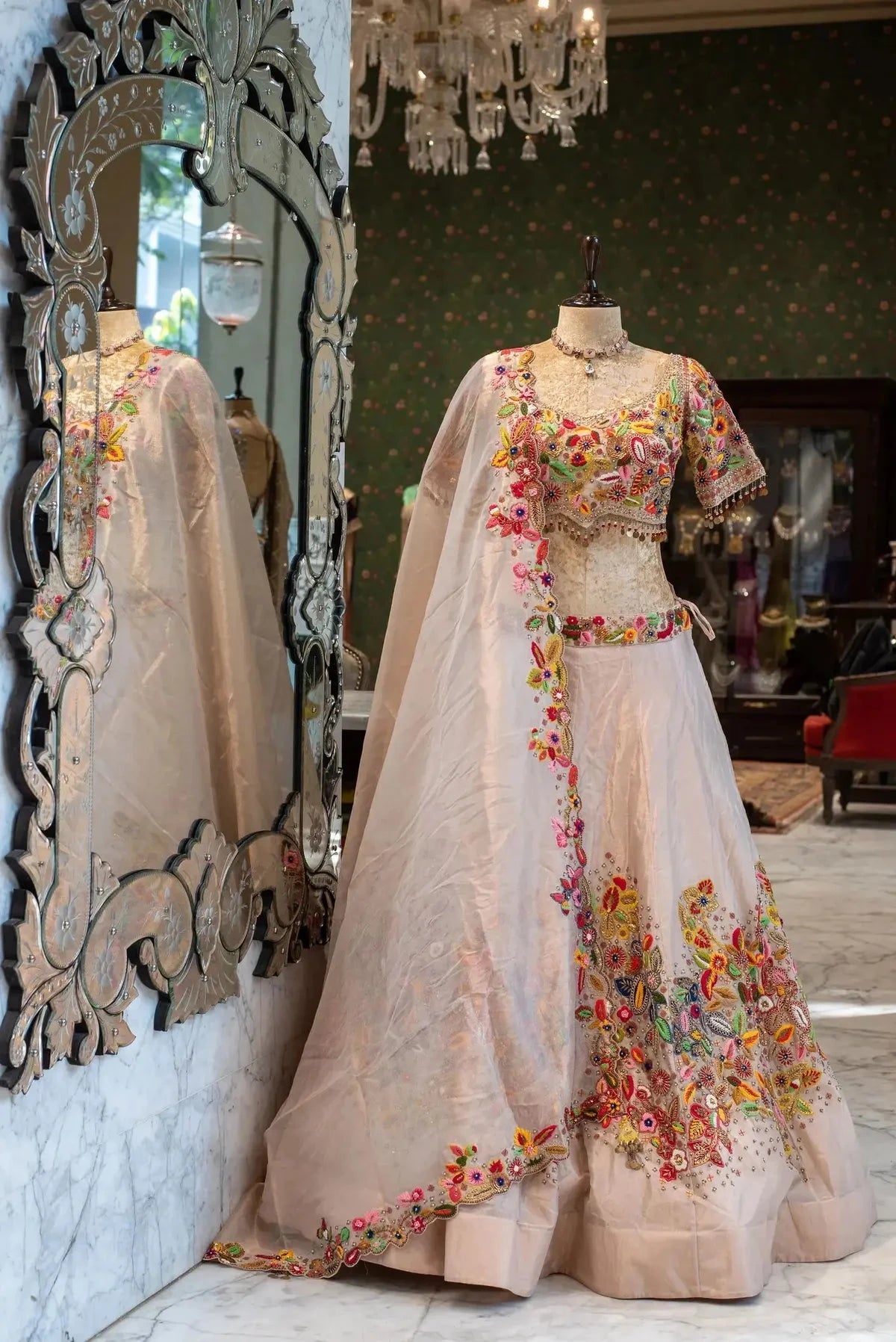 Champagne Gold Lehenga - Pallodstore