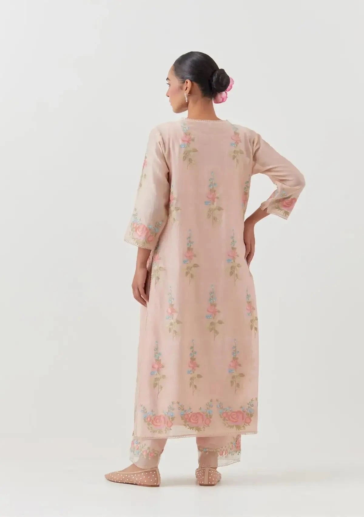 Chanderi Silk Straight Pink Kurta Set - Pallodstore