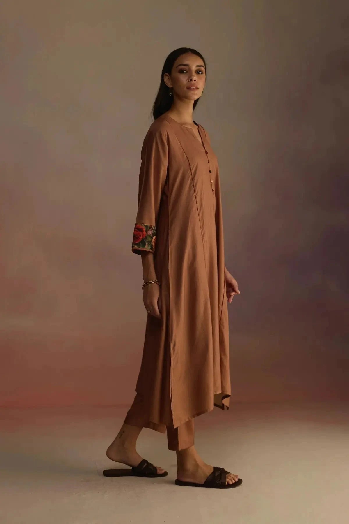 Cinnamon Brown Kurta Set - Pallodstore