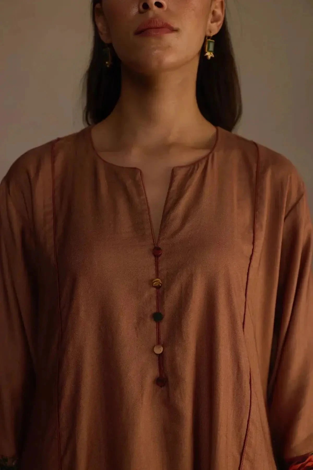 Cinnamon Brown Kurta Set - Pallodstore