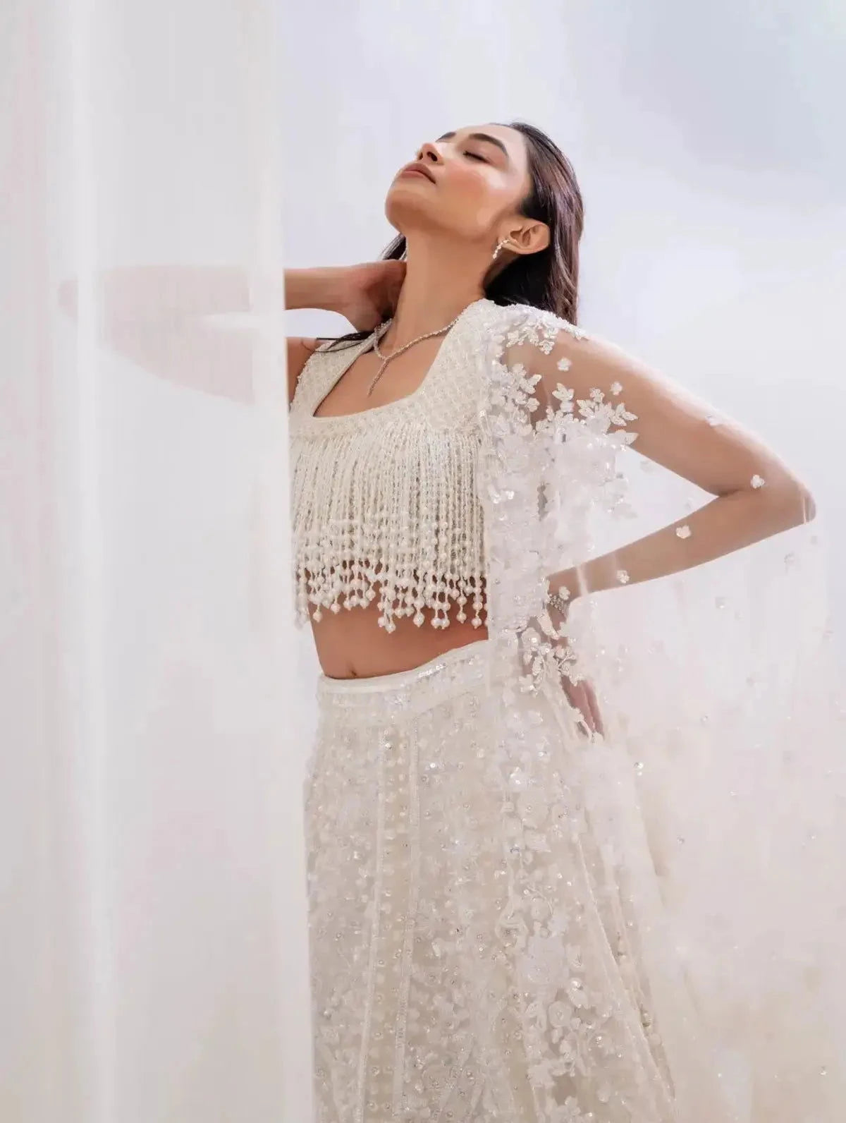 Classic Studded Sequins and Pearl Lehenga - Pallodstore