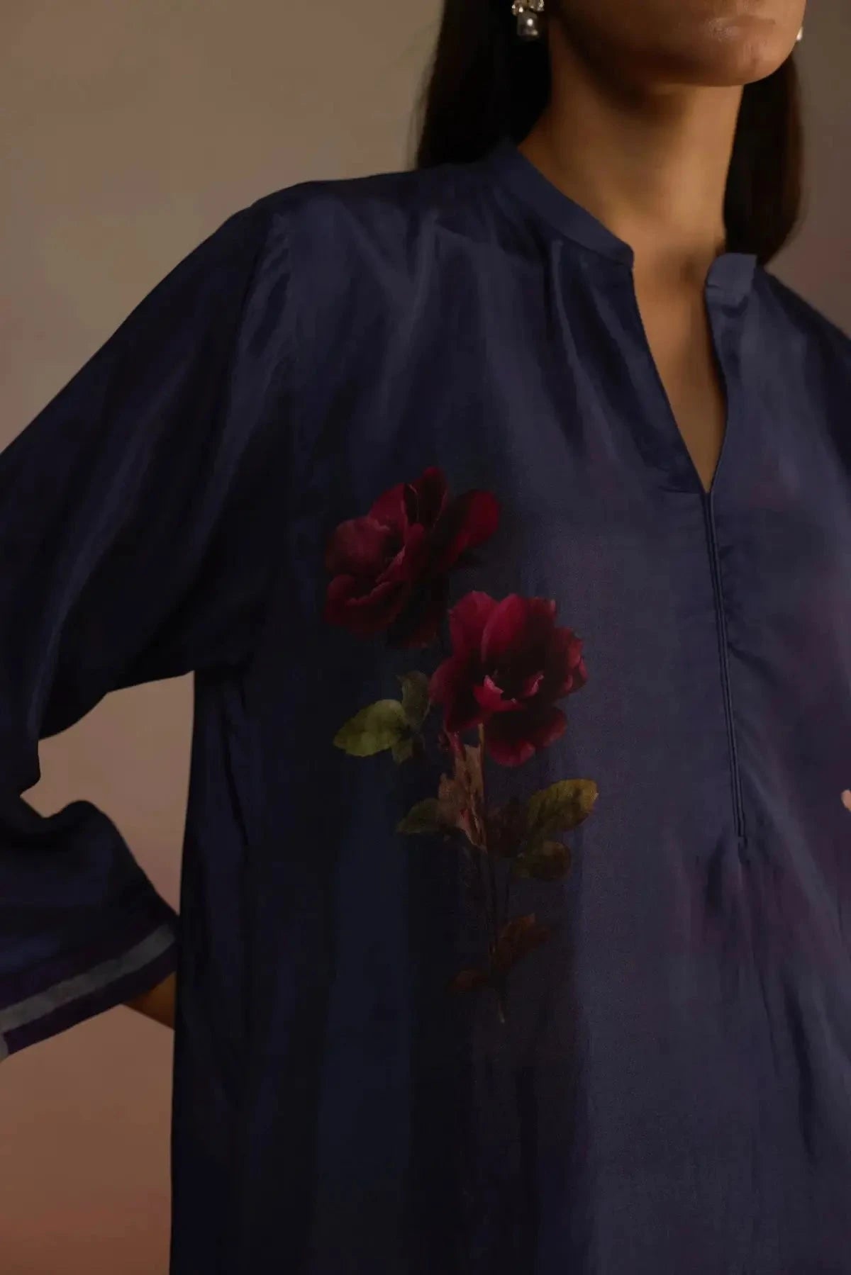 Clover Navy Blue Kurta Set - Pallodstore