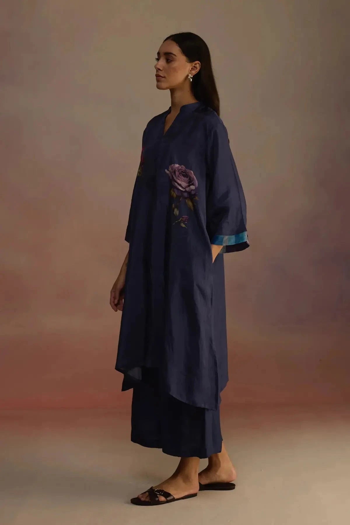 Clover Navy Blue Kurta Set - Pallodstore