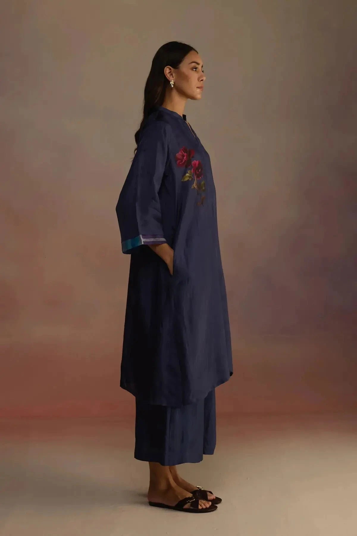 Clover Navy Blue Kurta Set - Pallodstore