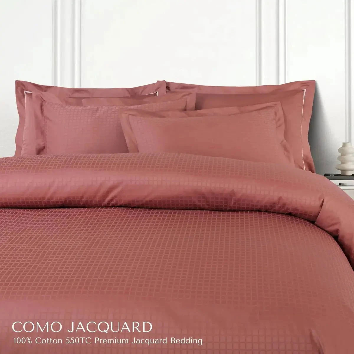 Como Premium Jacquard Checkered Cedar Color King Size Bedsheet Set - Pallodstore