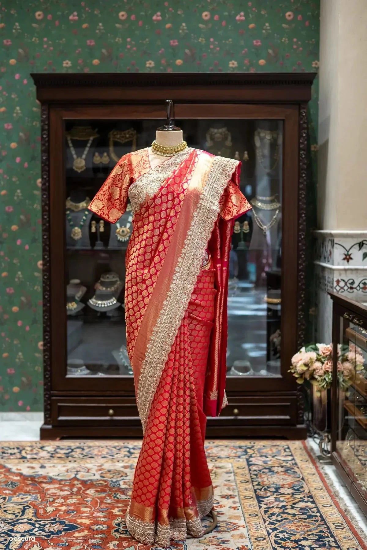 Coral Kanjivaram Silk Saree - Pallodstore