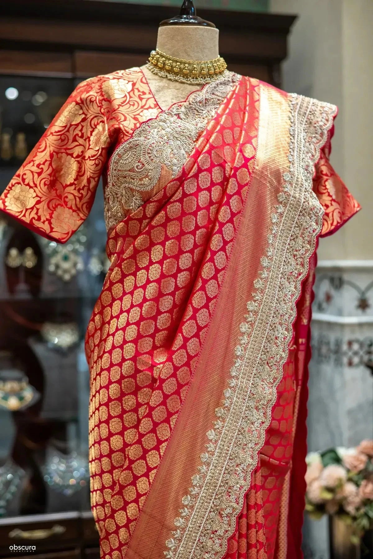 Coral Kanjivaram Silk Saree - Pallodstore
