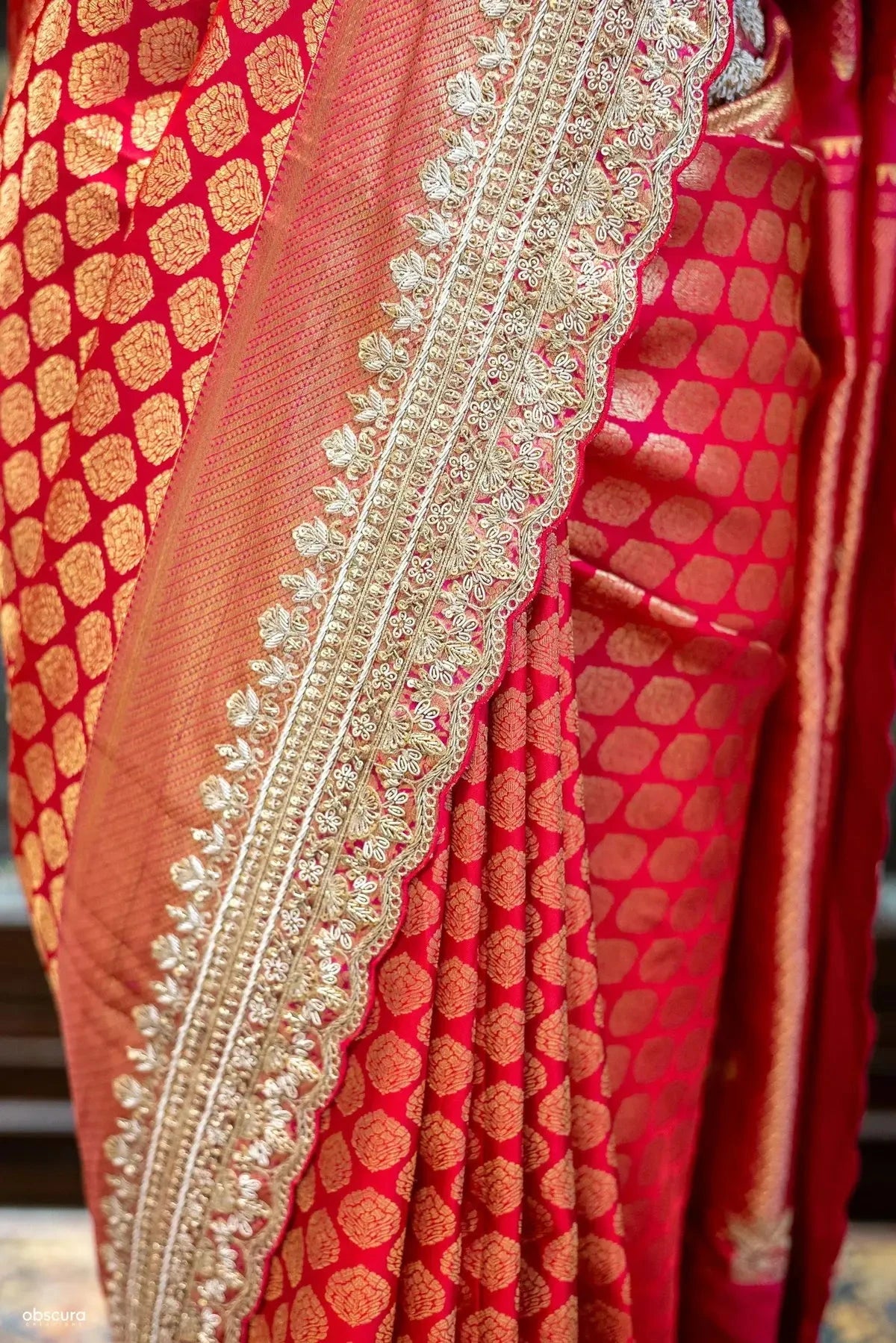 Coral Kanjivaram Silk Saree - Pallodstore