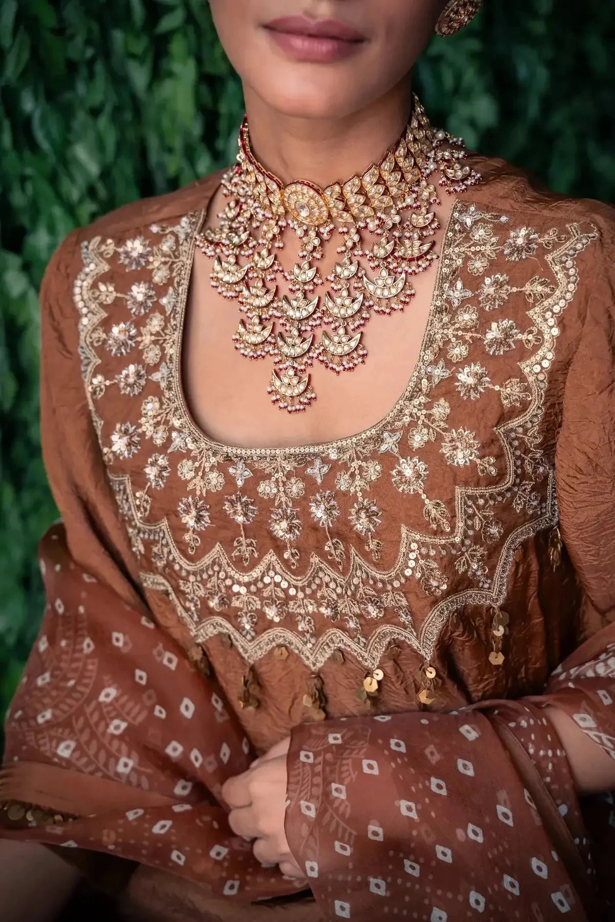 Crushed Silk Embroidery Kurta Set - Pallodstore