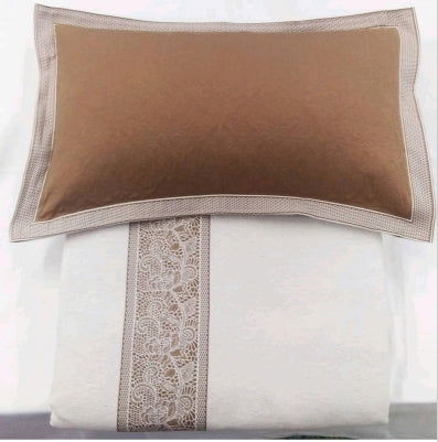 Dentell Poly-Cotton 3Pcs Bed Cover Cum Comforter Set, Brown Color - Pallodstore