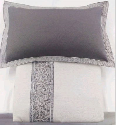 Dentell Poly-Cotton 3Pcs Bed Cover Cum Comforter Set, Gray Color - Pallodstore