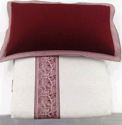 Dentell Poly-Cotton 3Pcs Bed Cover Cum Comforter Set, Maroon Color - Pallodstore