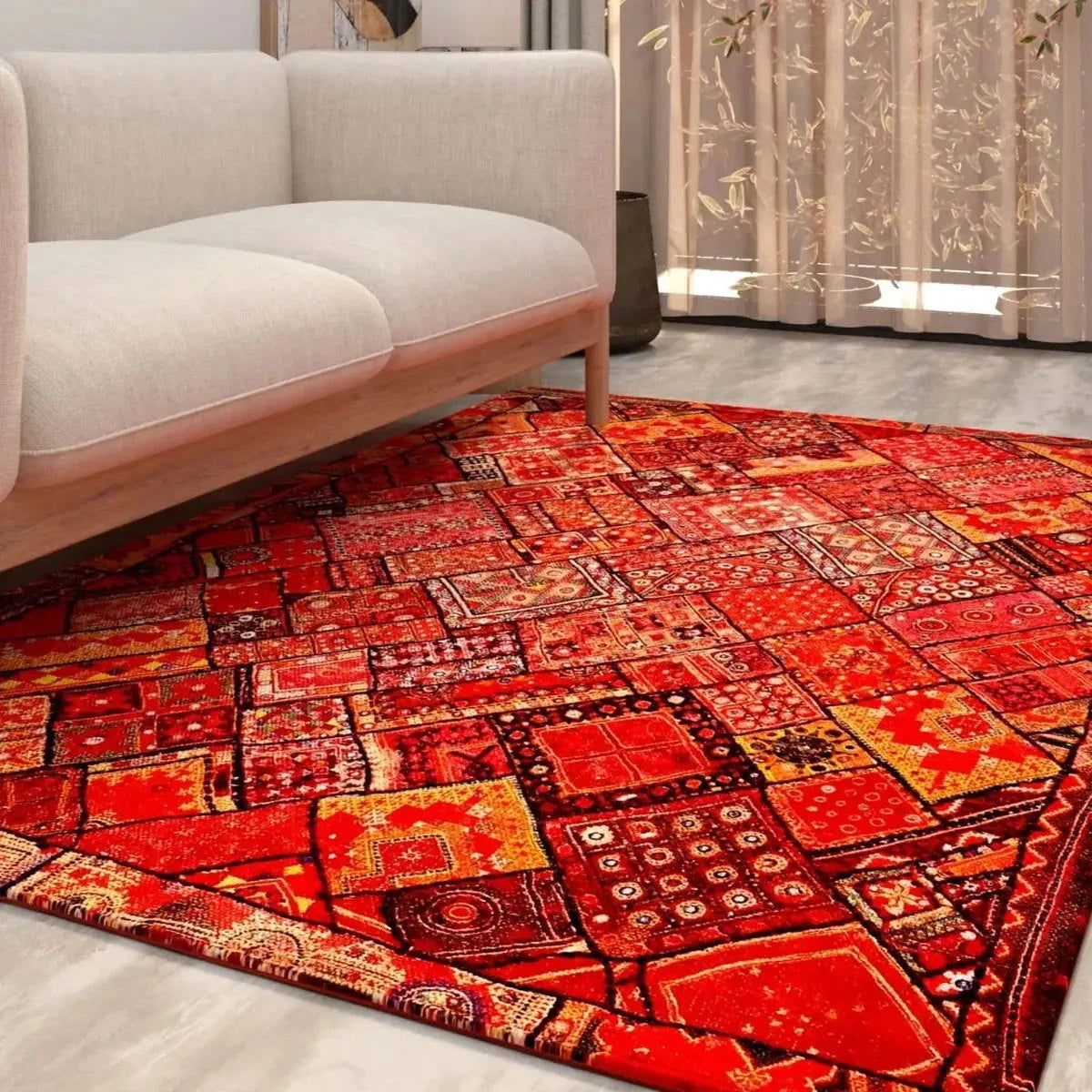 Digital Cotton Red Color Durry - Pallodstore