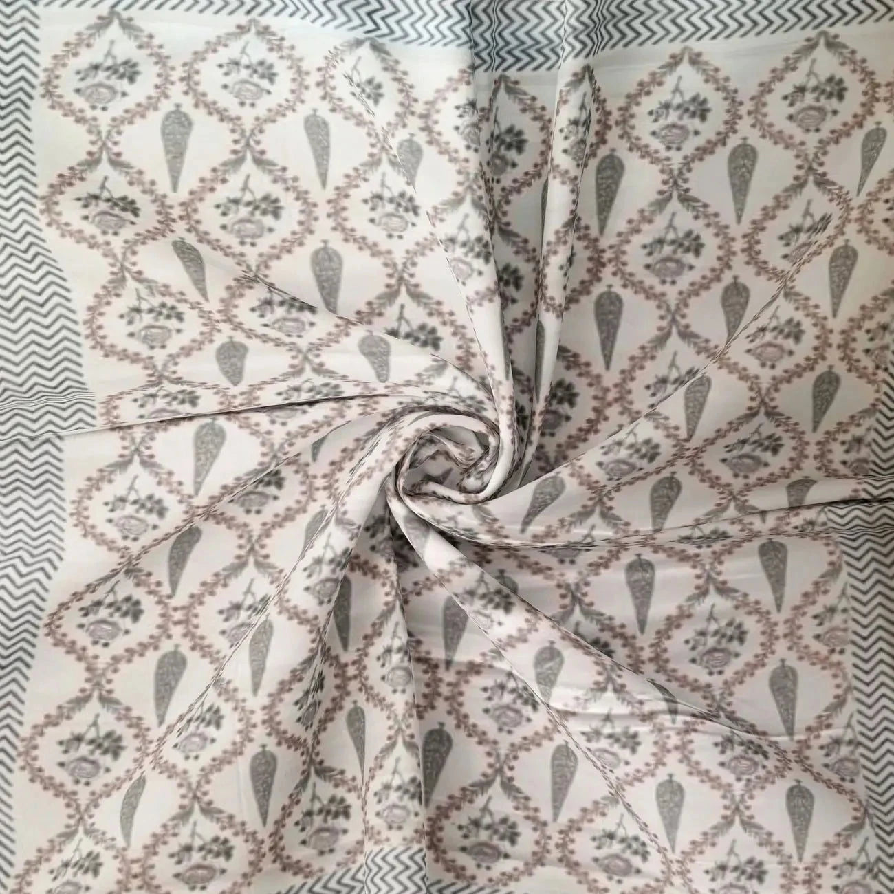 Divine Handblock Printed Multicolor Double Bedsheet - Pallodstore