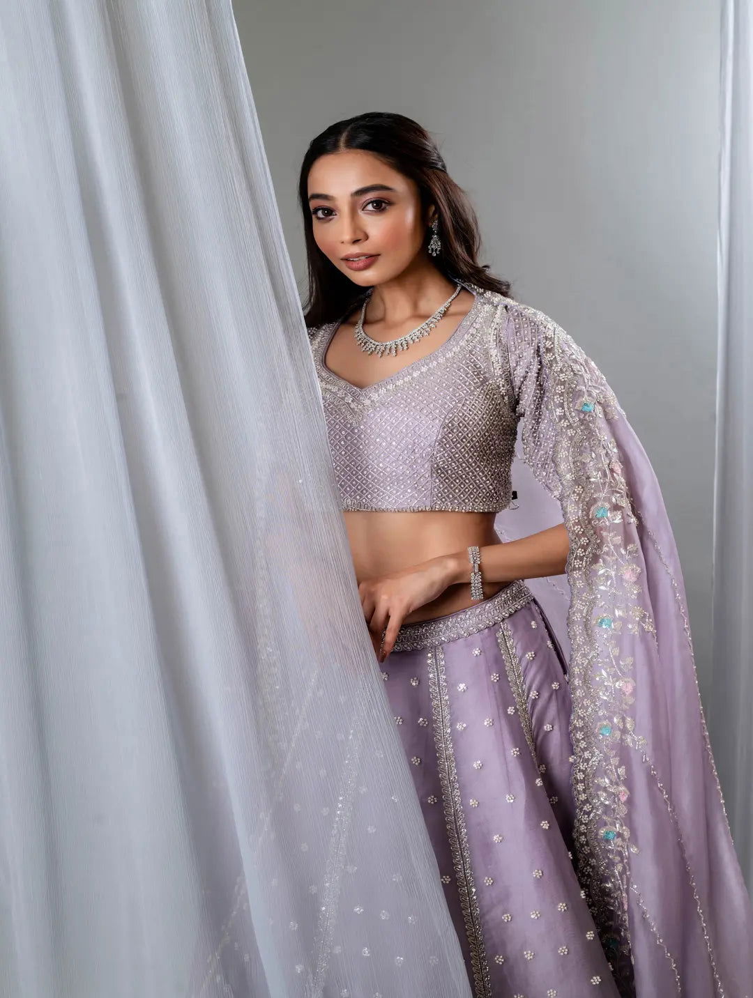Embellished Organza Lehenga - Pallodstore