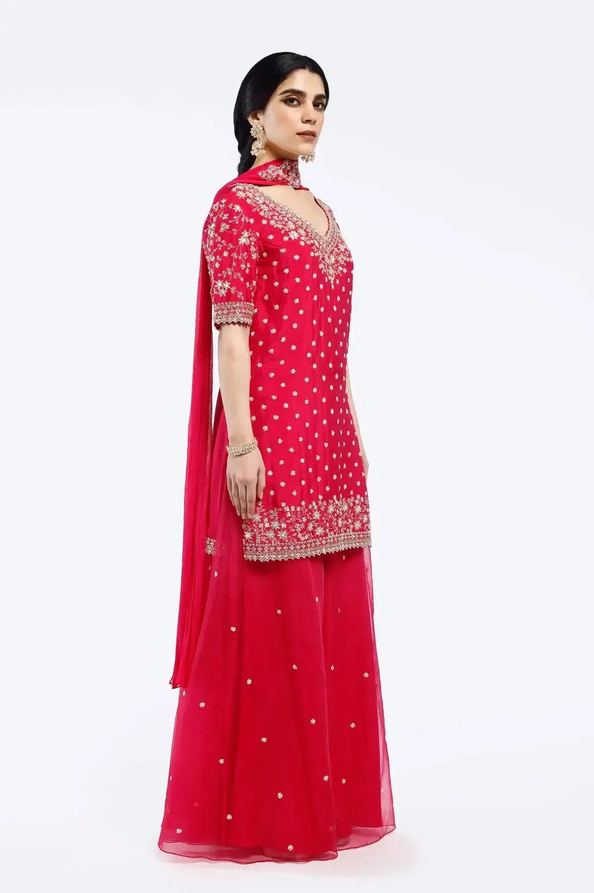 Embroidered Organza Suit Set - Pallodstore