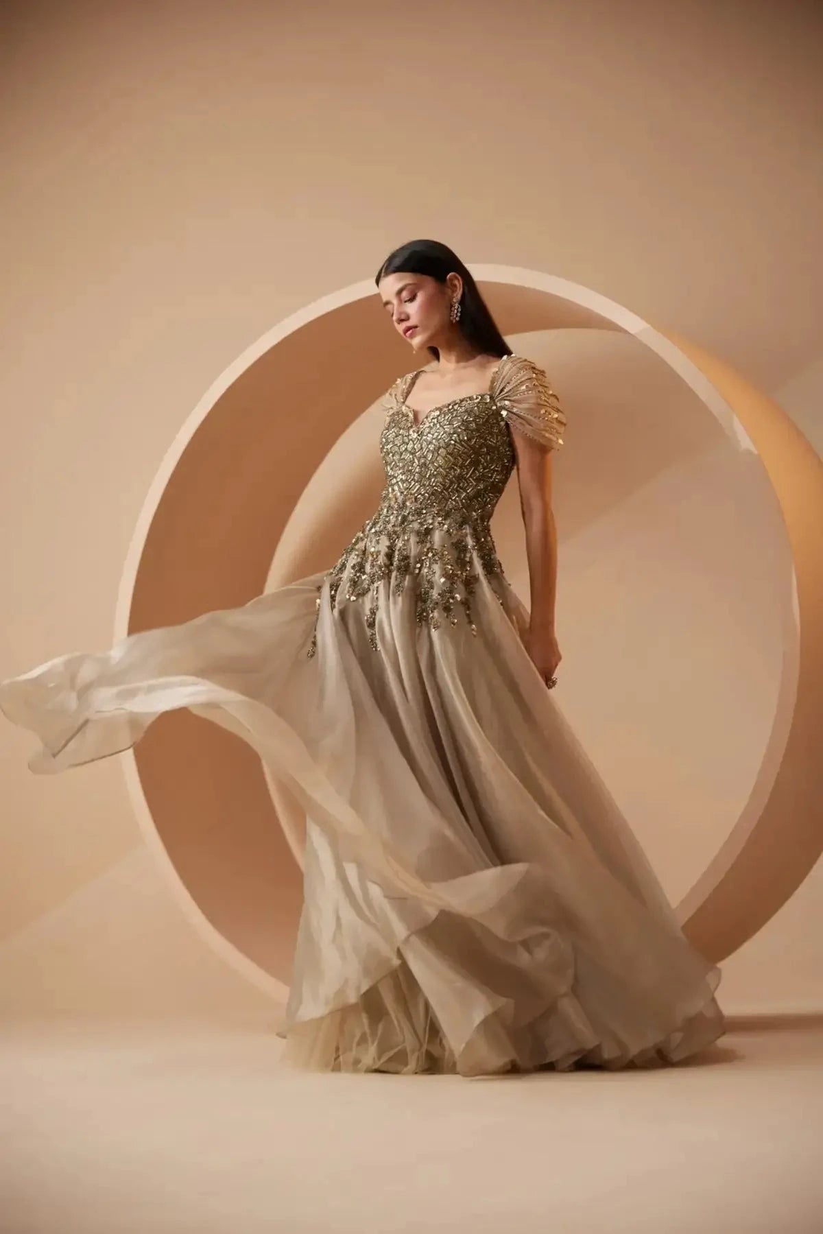 Ether Beige Gown - Pallodstore