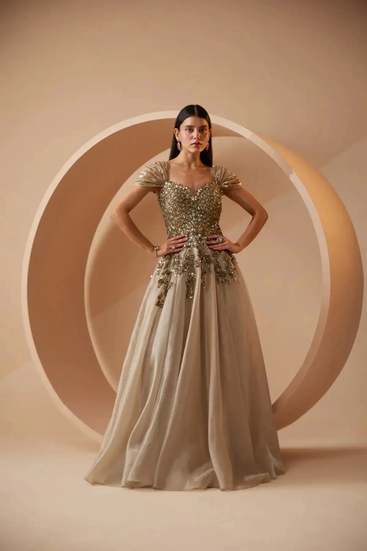 Ether Beige Gown - Pallodstore