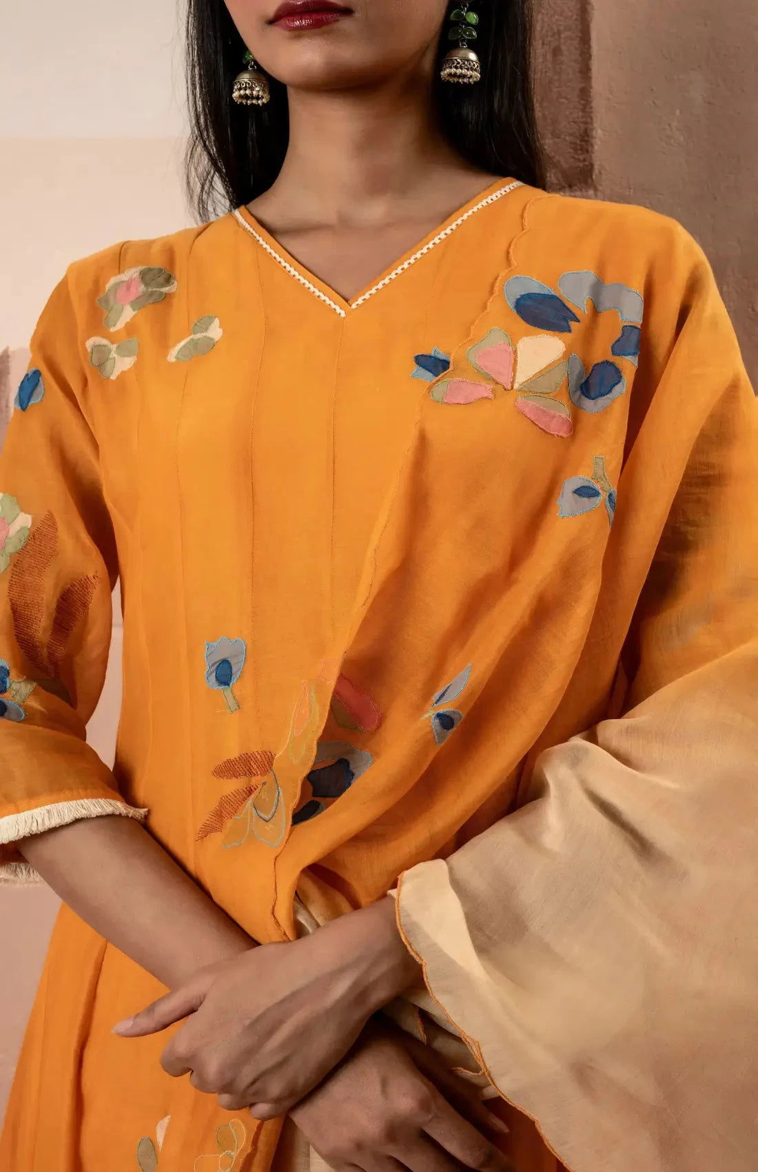 Frida Orange Anarkali Set - Pallodstore