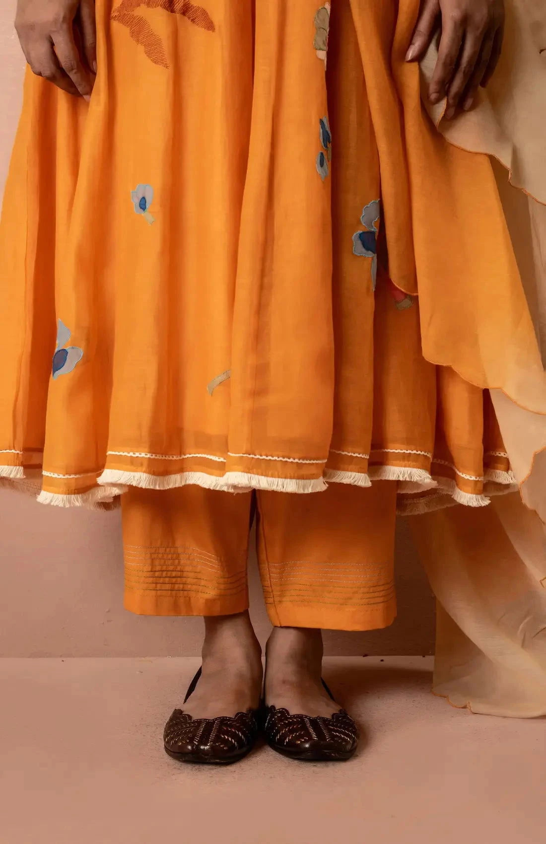 Frida Orange Anarkali Set - Pallodstore