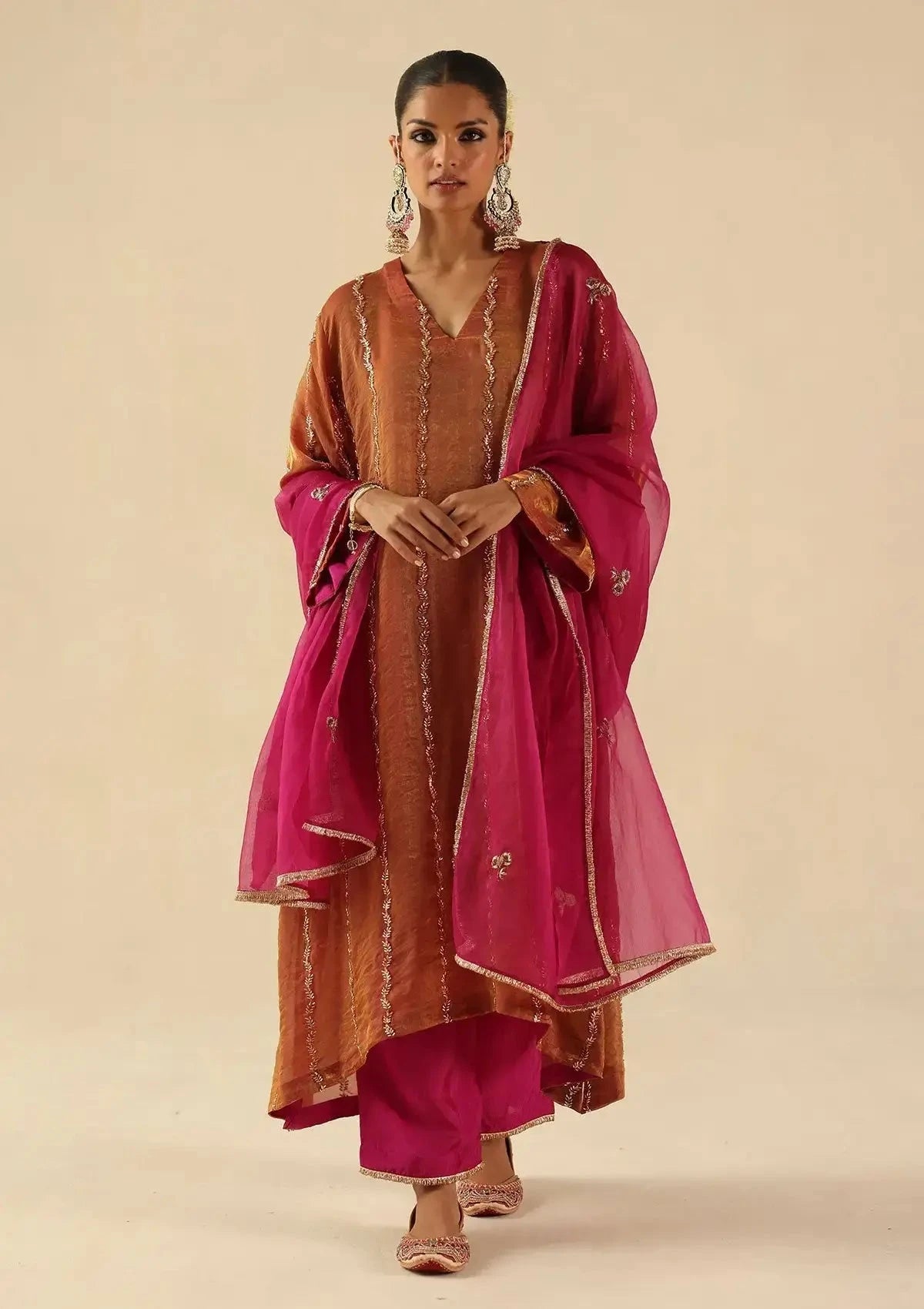 Garnet Jhoomar Kurta Set - Pallodstore