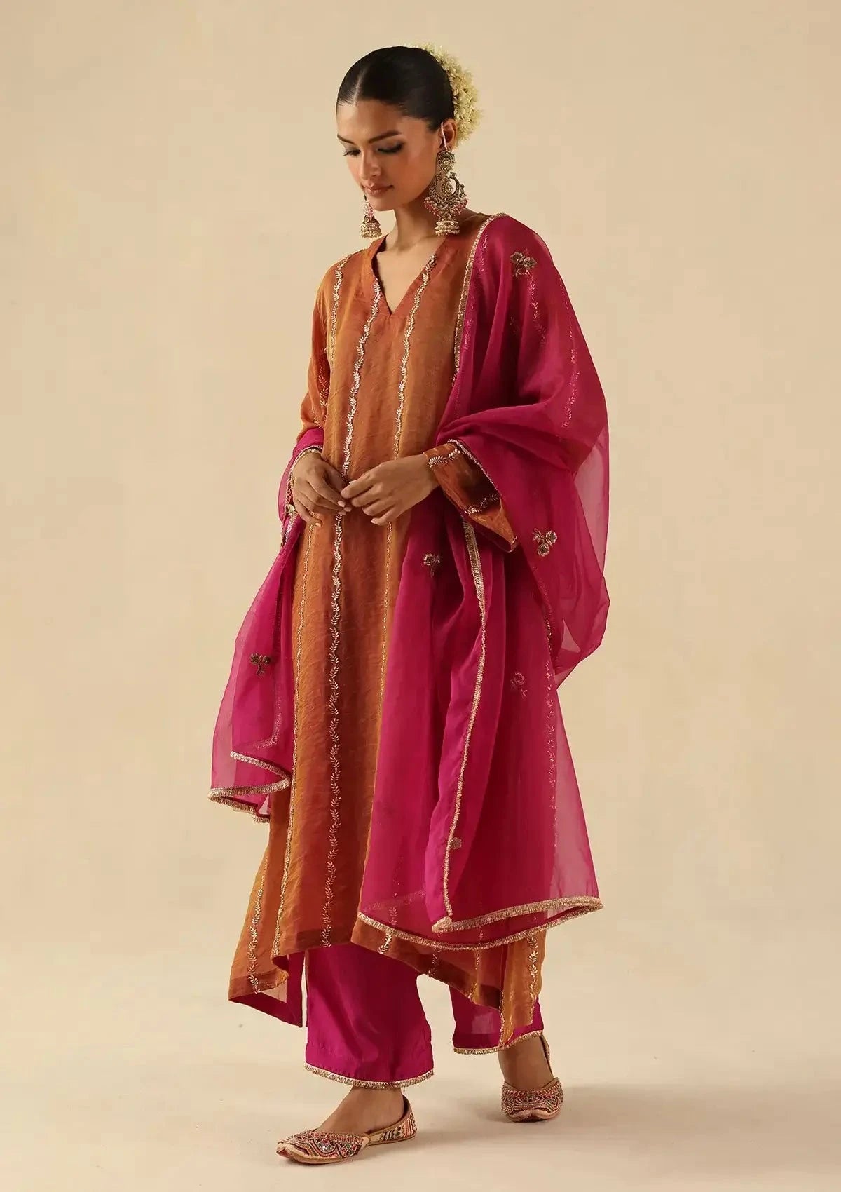 Garnet Jhoomar Kurta Set - Pallodstore
