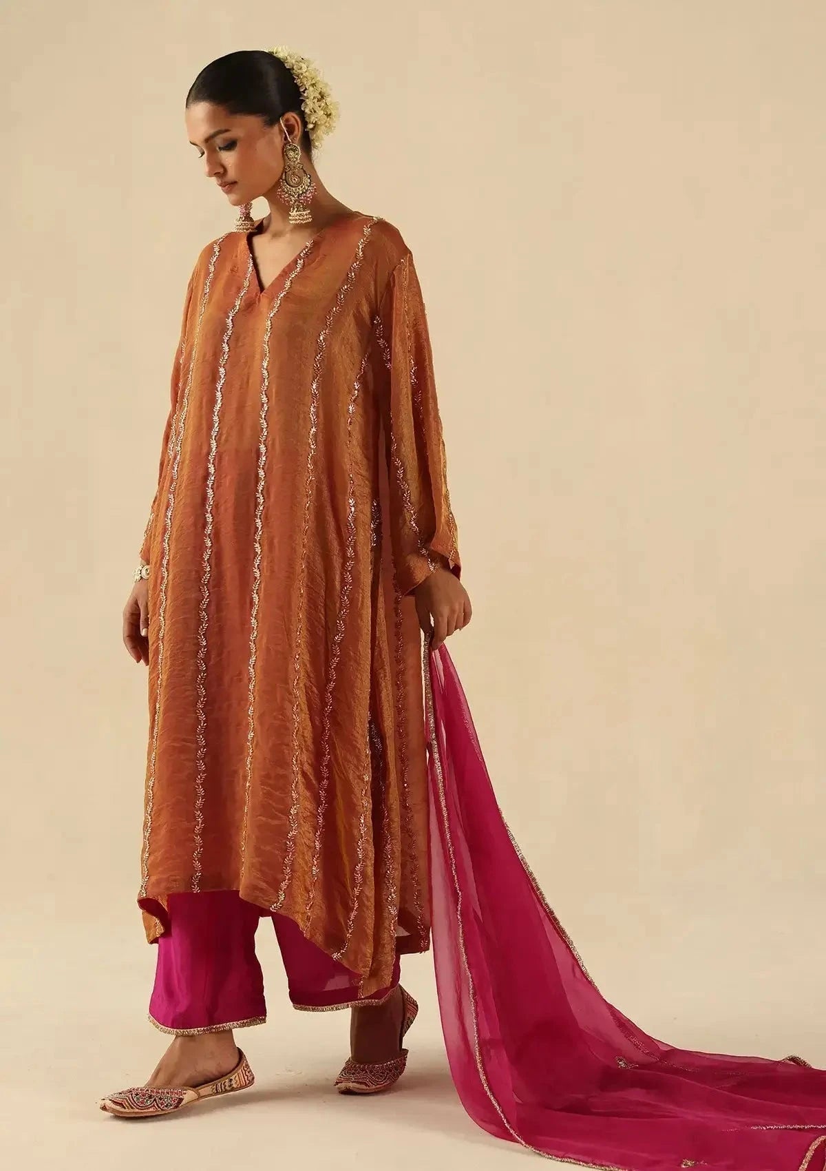 Garnet Jhoomar Kurta Set - Pallodstore
