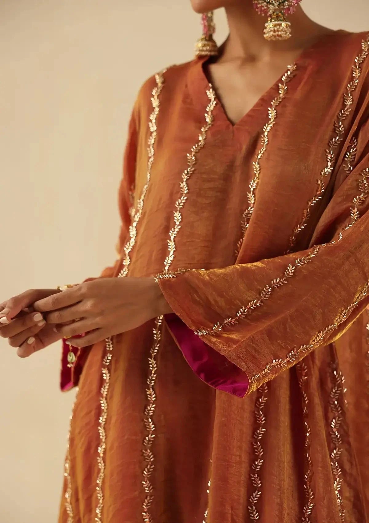 Garnet Jhoomar Kurta Set - Pallodstore
