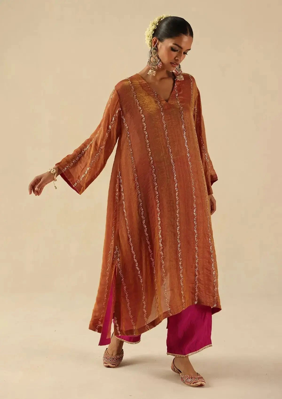 Garnet Jhoomar Kurta Set - Pallodstore