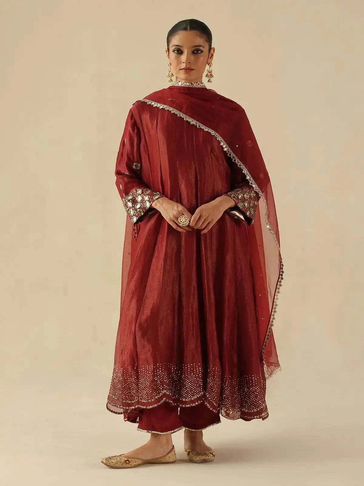 Garnet Red Afsana Kalidar - Pallodstore