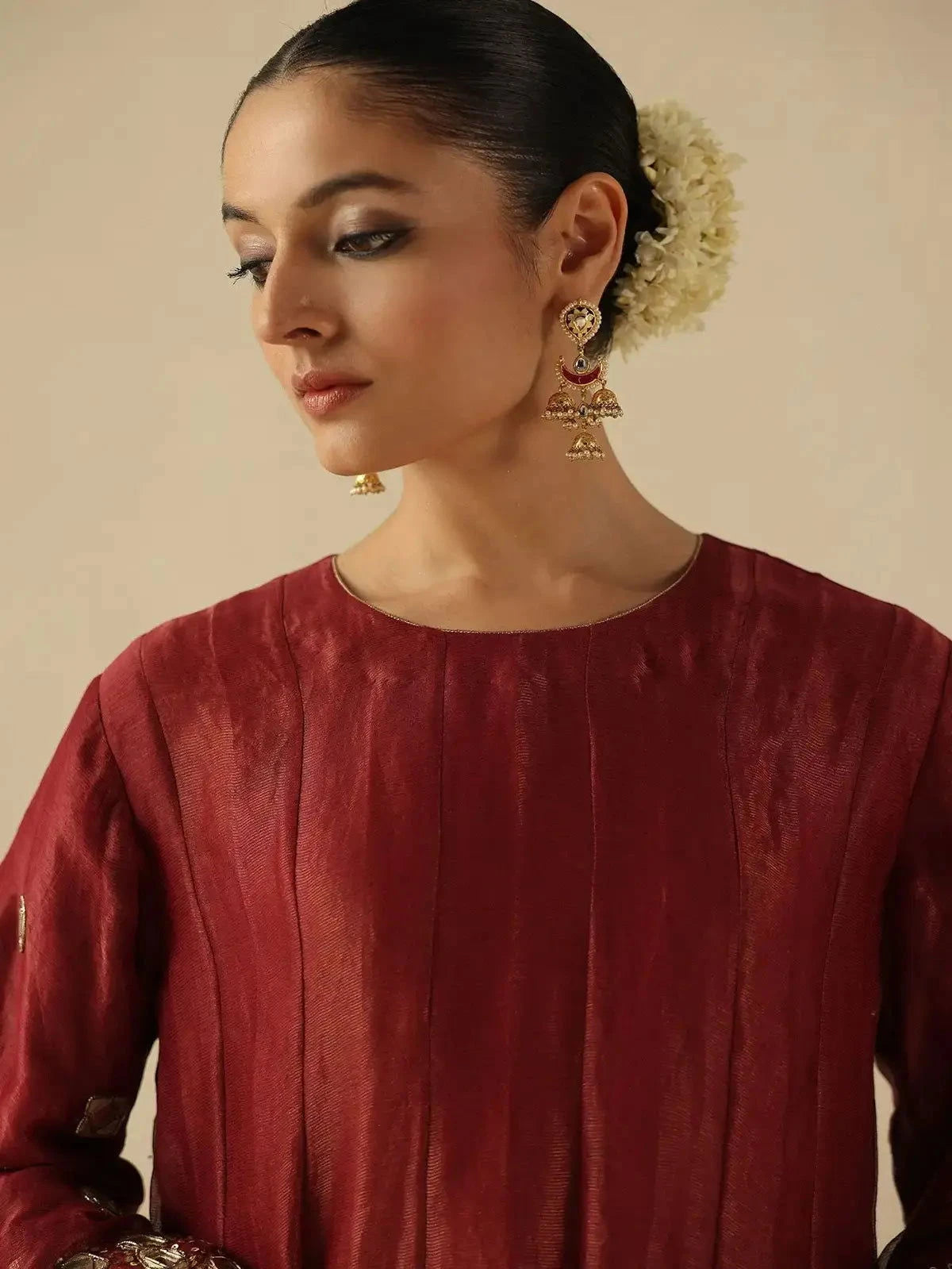 Garnet Red Afsana Kalidar - Pallodstore