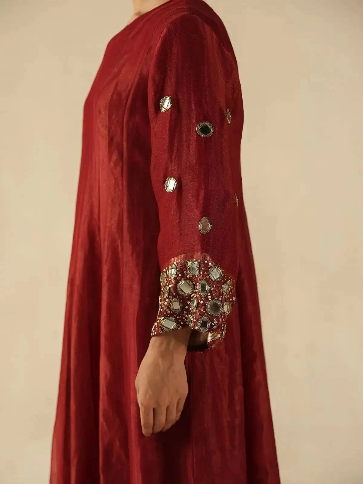 Garnet Red Afsana Kalidar - Pallodstore