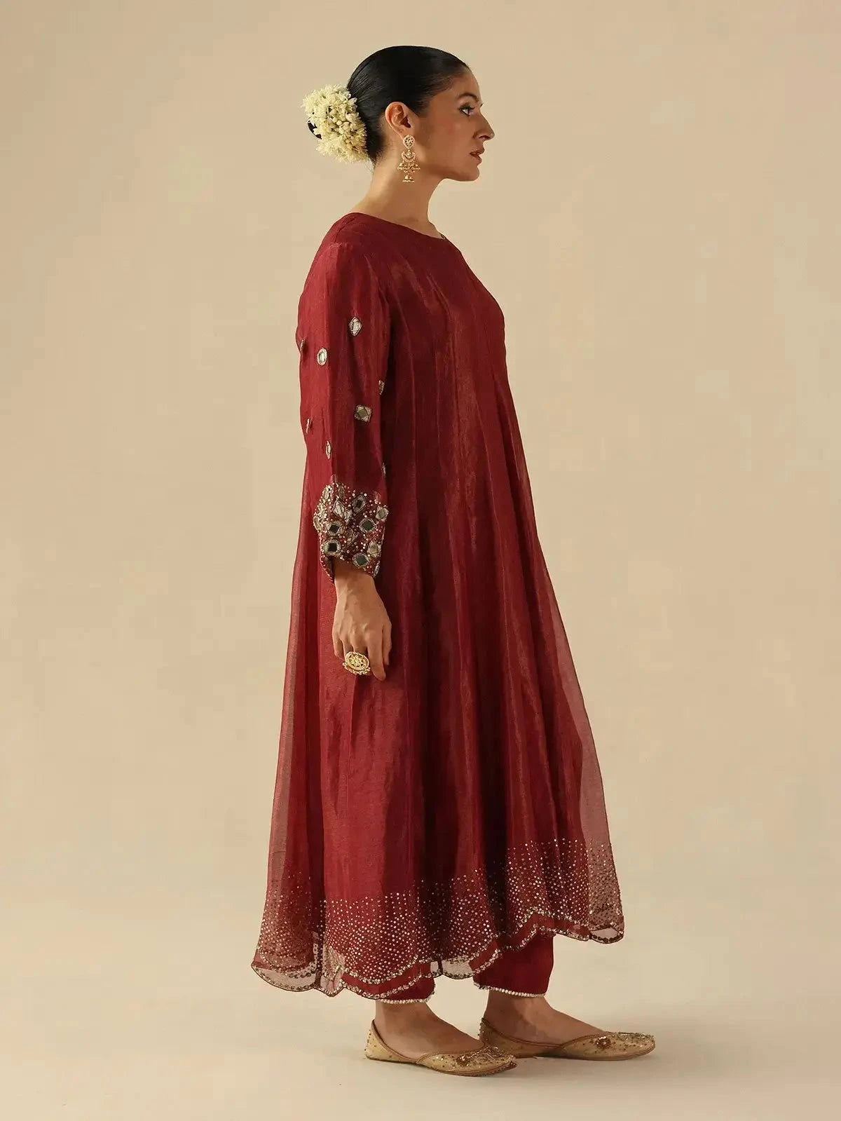 Garnet Red Afsana Kalidar - Pallodstore