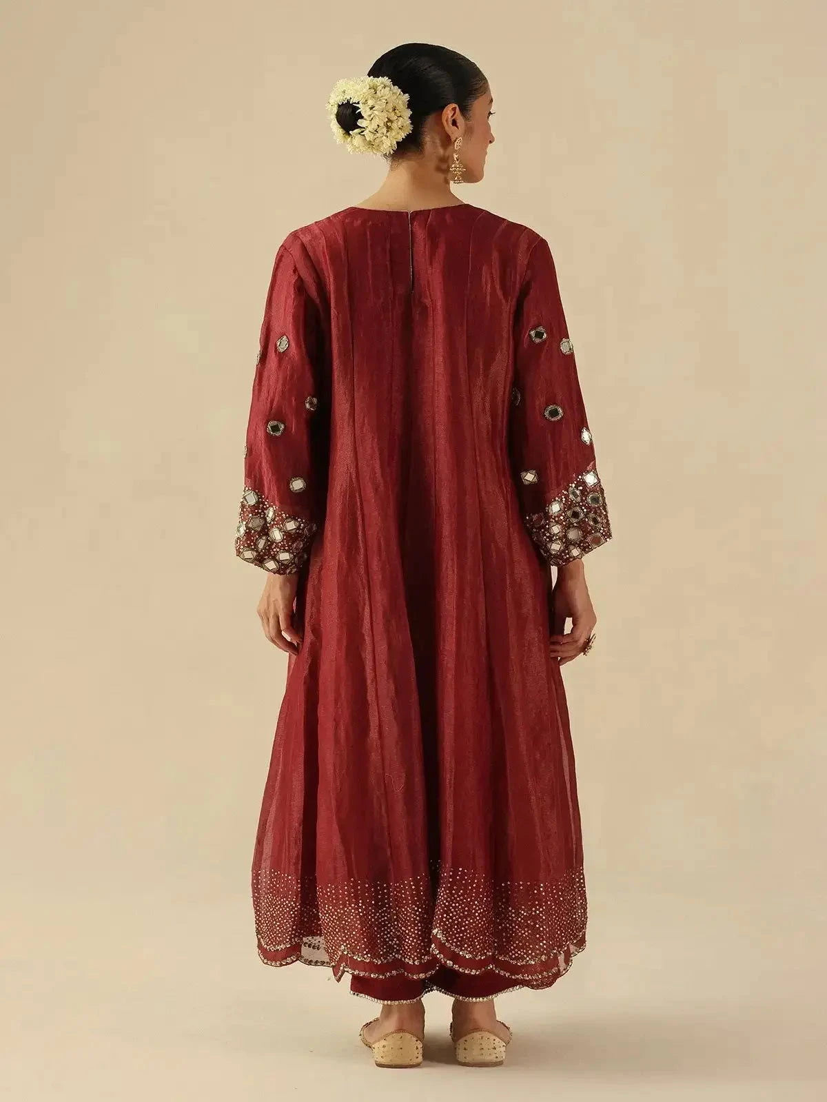 Garnet Red Afsana Kalidar - Pallodstore