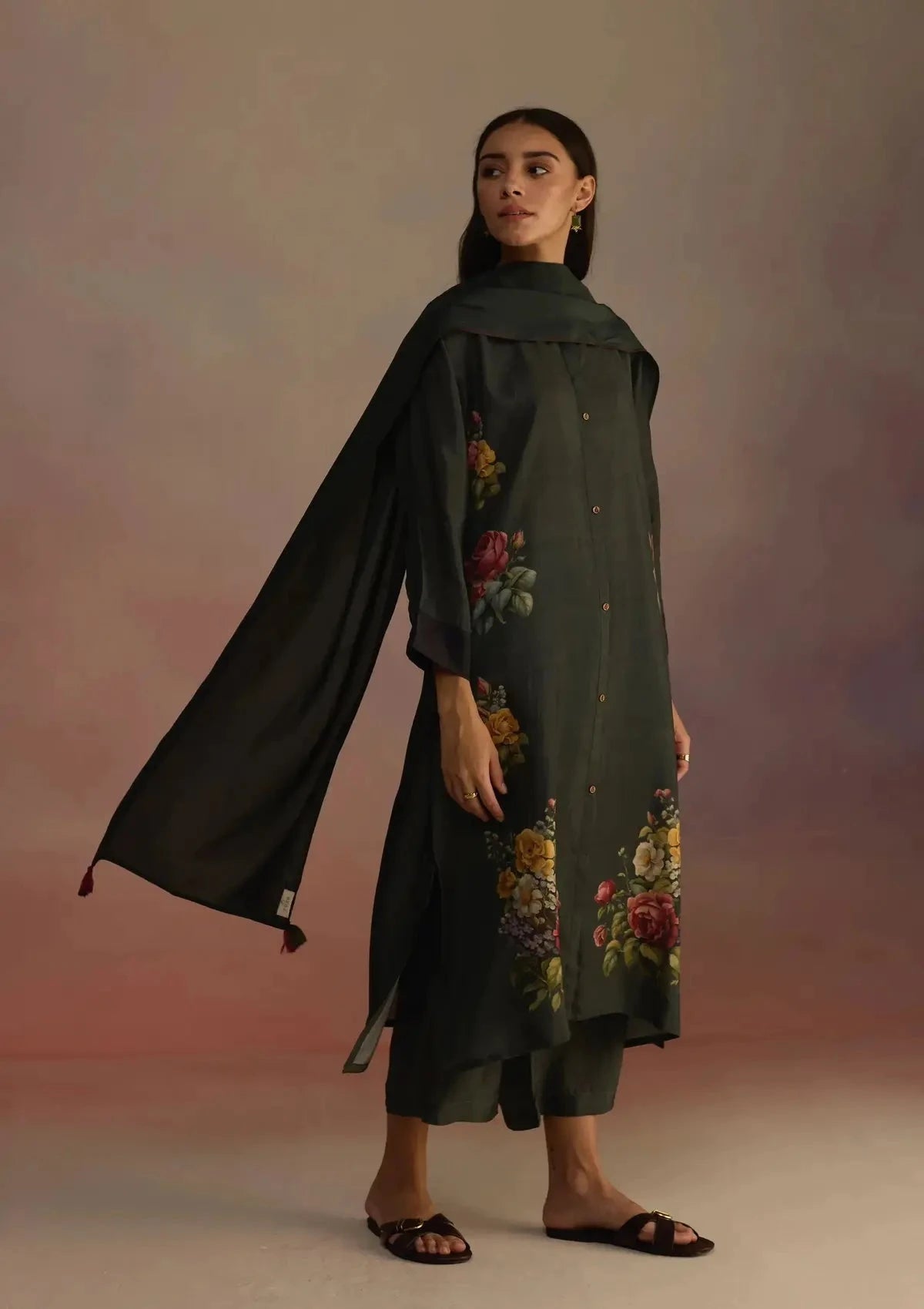 Gladioly Forest Green Kurta Set - Pallodstore