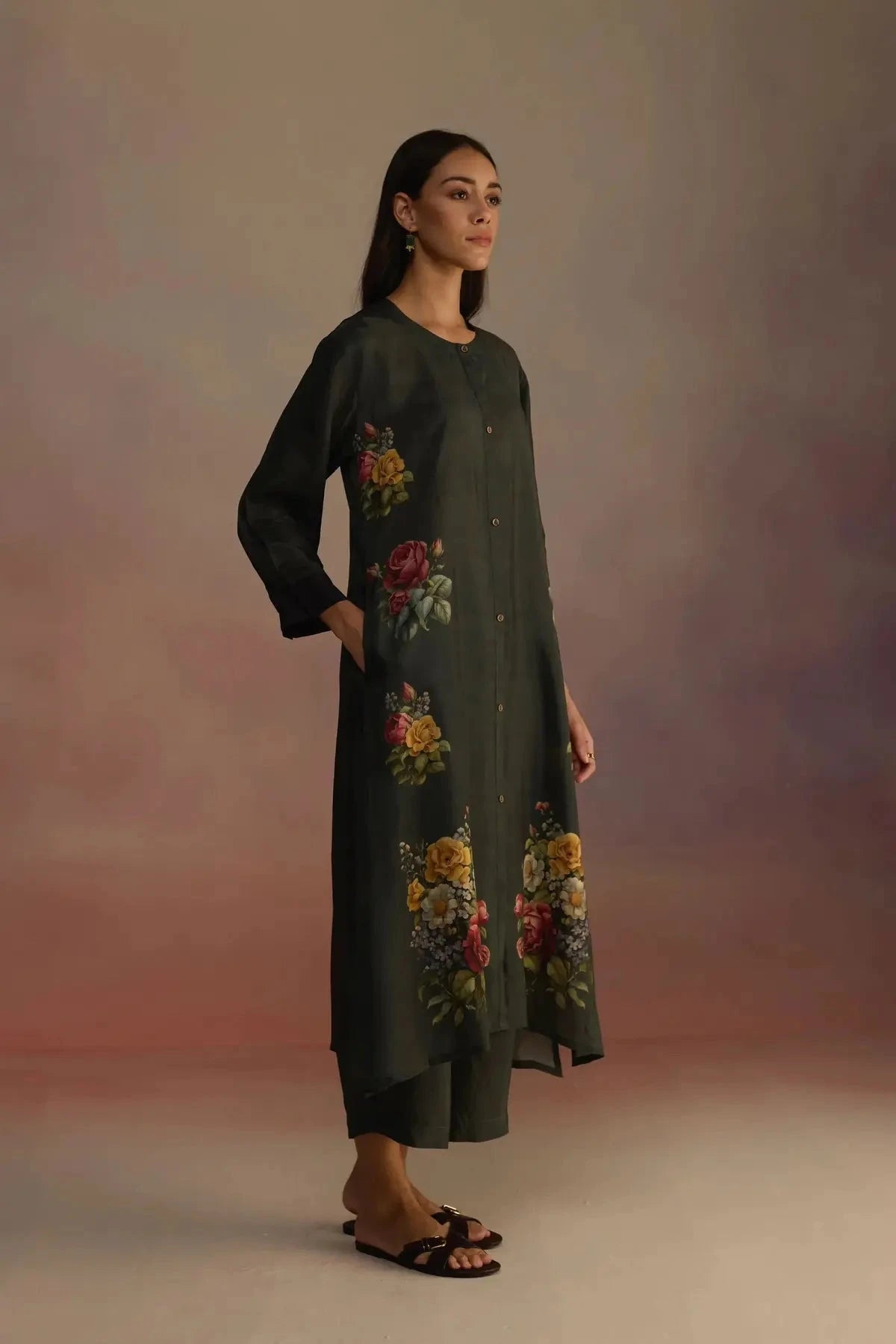 Gladioly Forest Green Kurta Set - Pallodstore