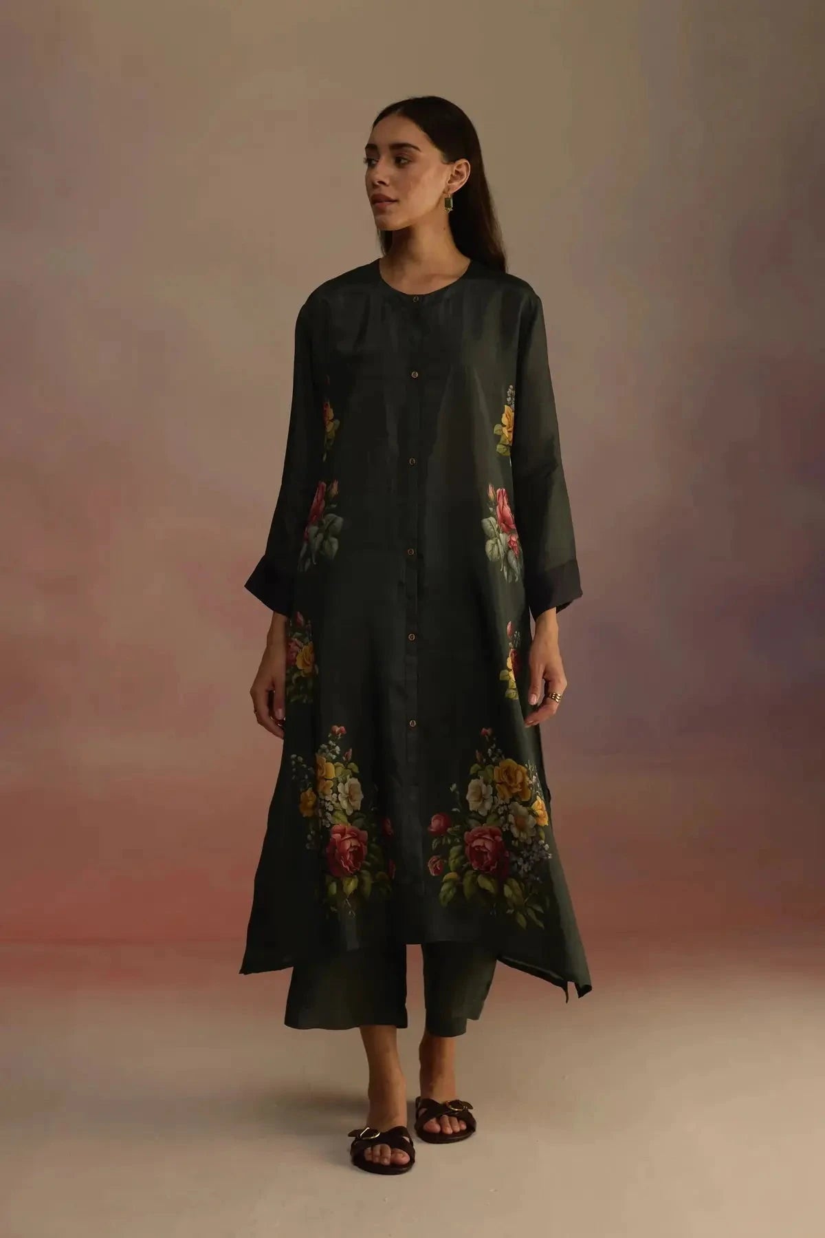 Gladioly Forest Green Kurta Set - Pallodstore