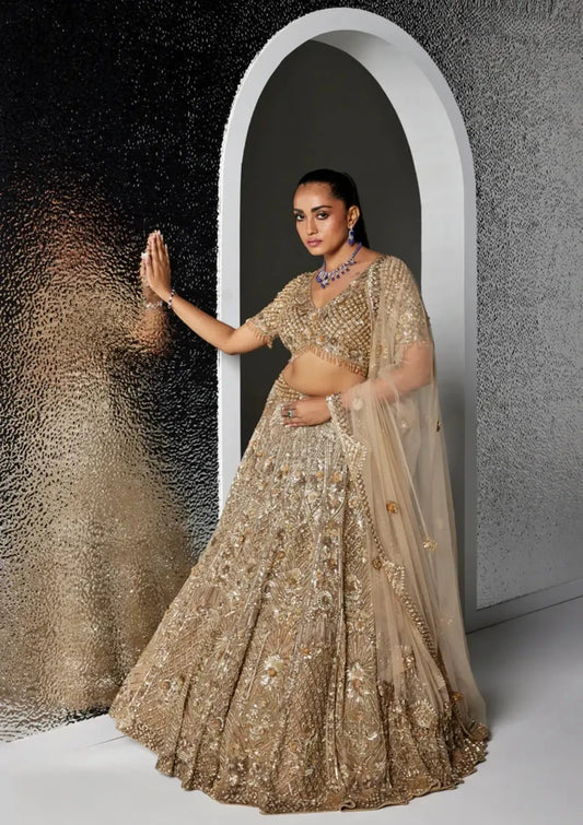 Gold Ciara Lehenga - Pallodstore