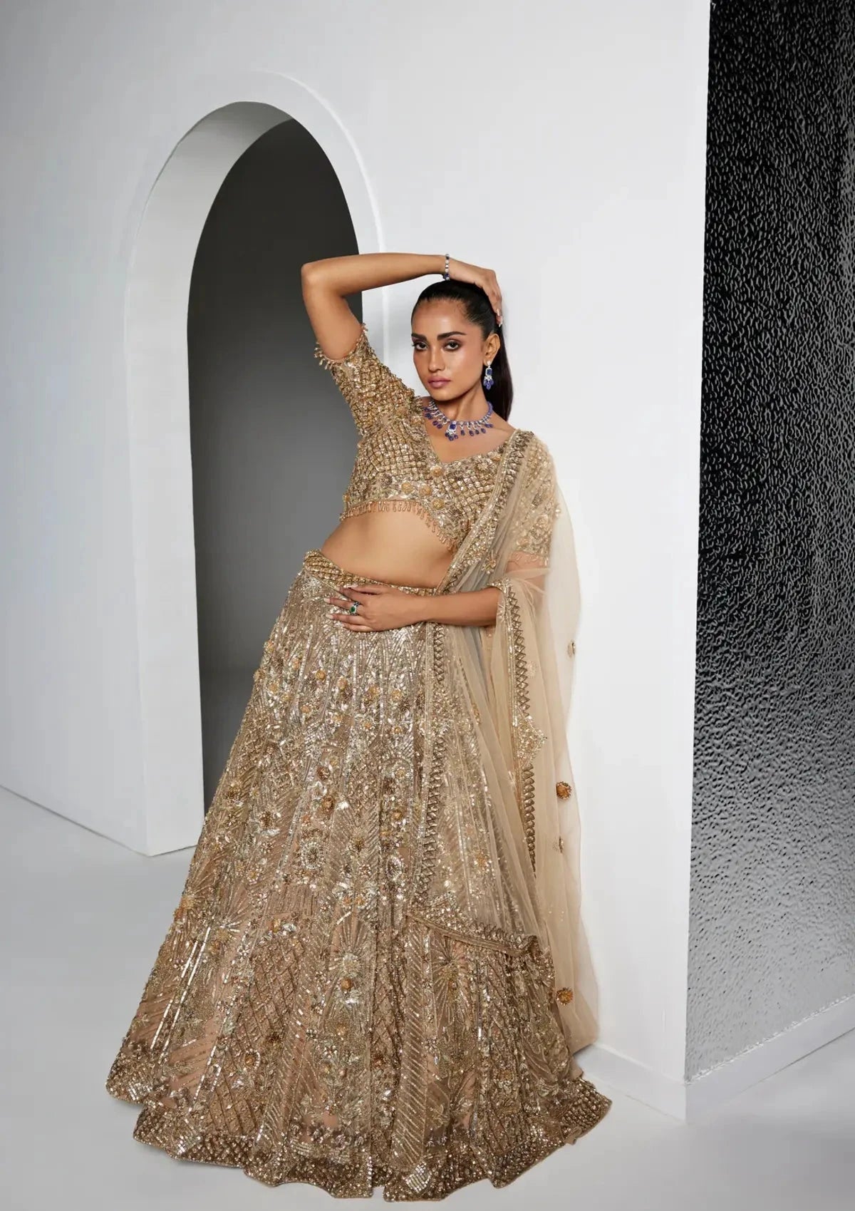 Gold Ciara Lehenga - Pallodstore