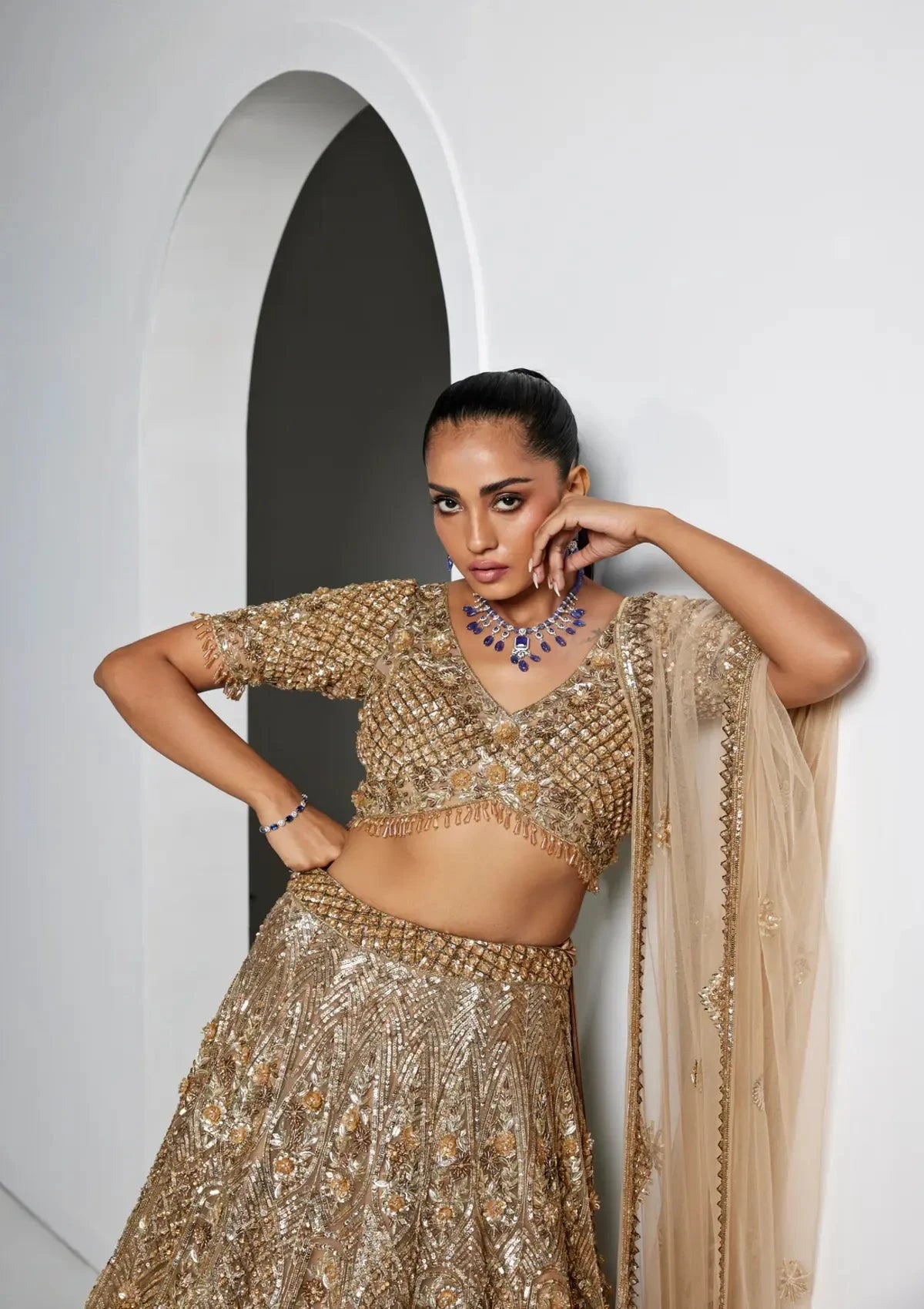 Gold Ciara Lehenga - Pallodstore