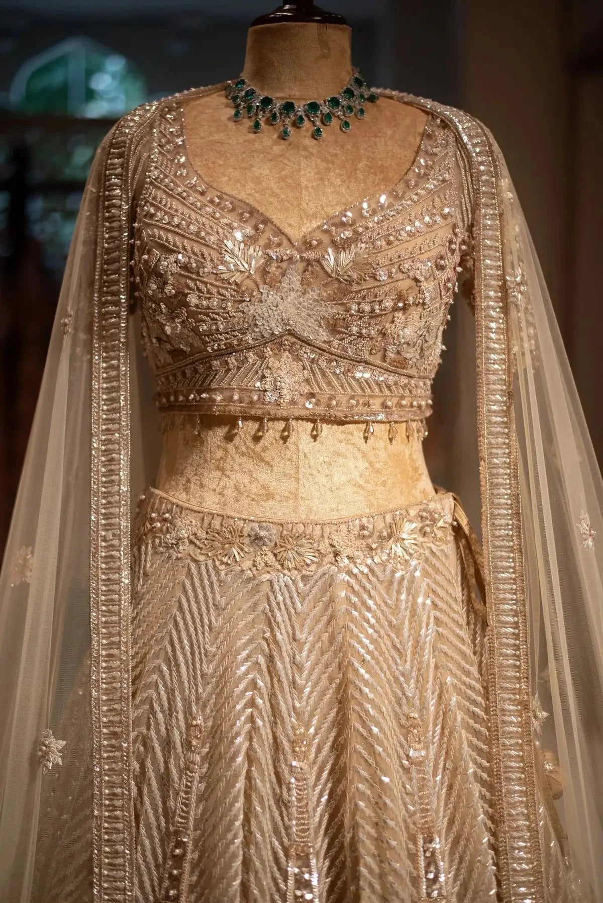Golden Bridal Lehenga - Pallodstore