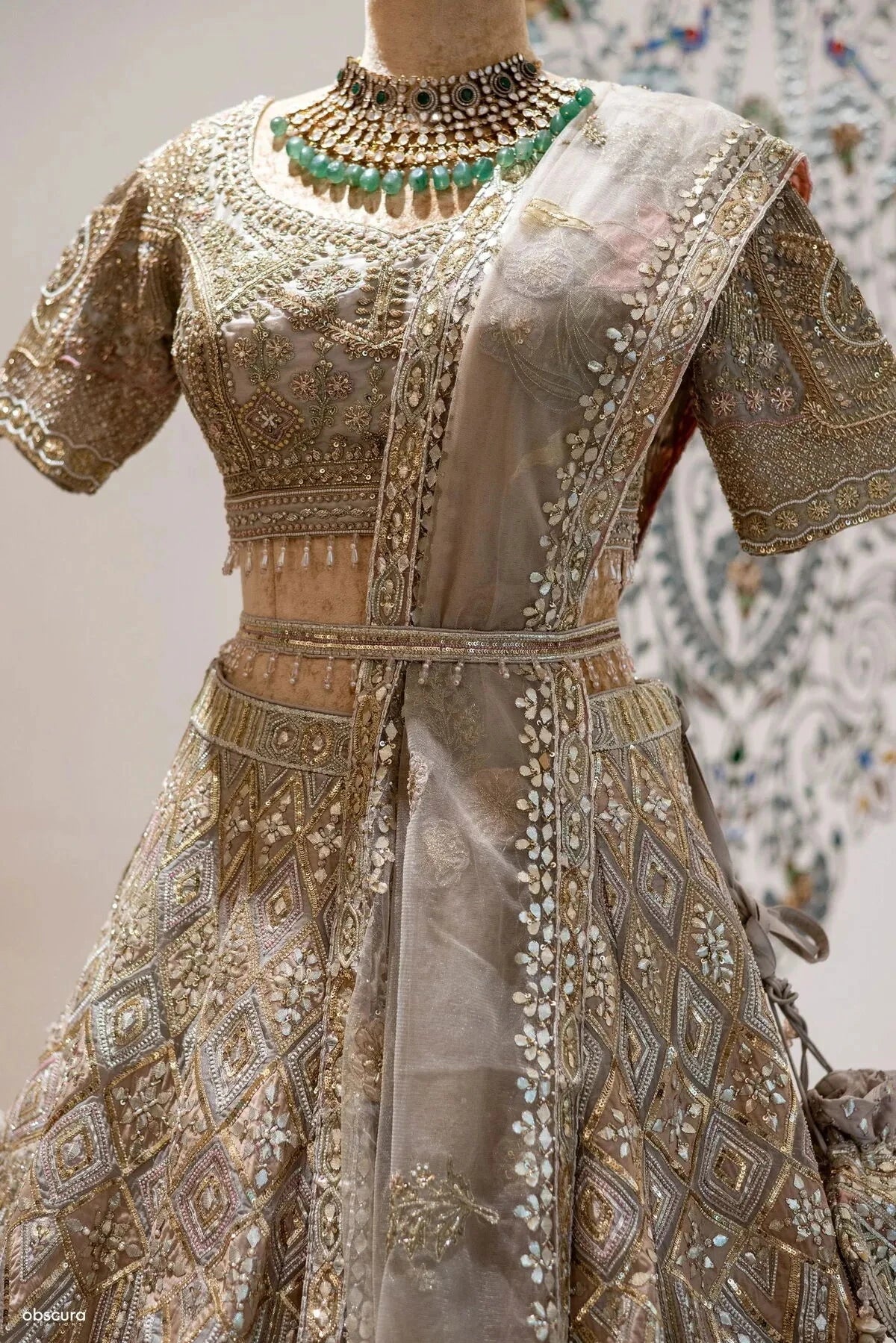 Golden Embroidered Lehenga - Pallodstore